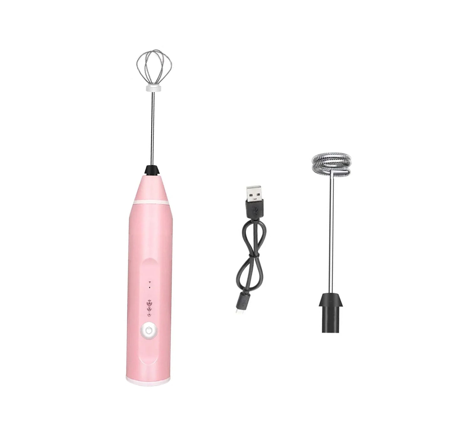 Multi-Speed Adjustable USB Rechargeable Handheld Mute Milk Frother, Silent Mini Foamer with Art Stencils Coffee Drink Mixing