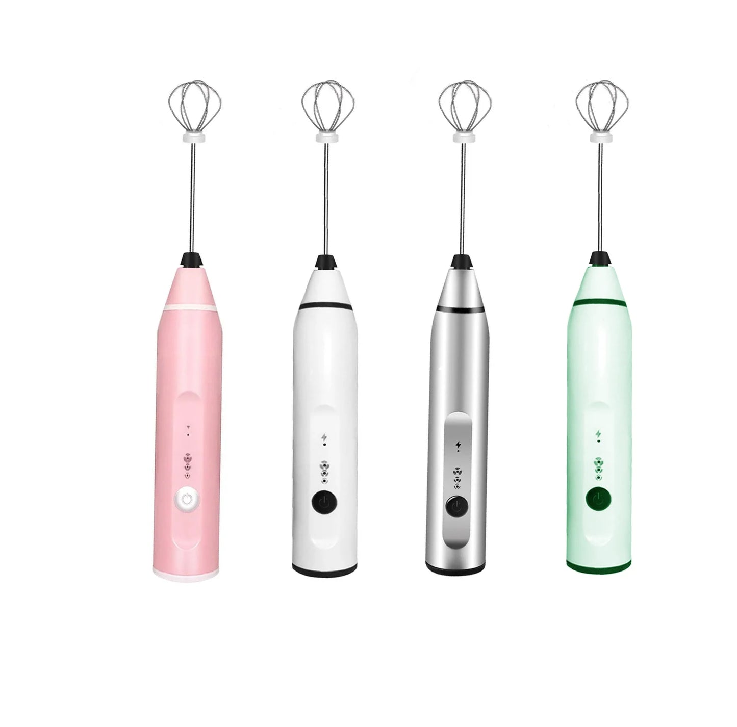 Multi-Speed Adjustable USB Rechargeable Handheld Mute Milk Frother, Silent Mini Foamer with Art Stencils Coffee Drink Mixing