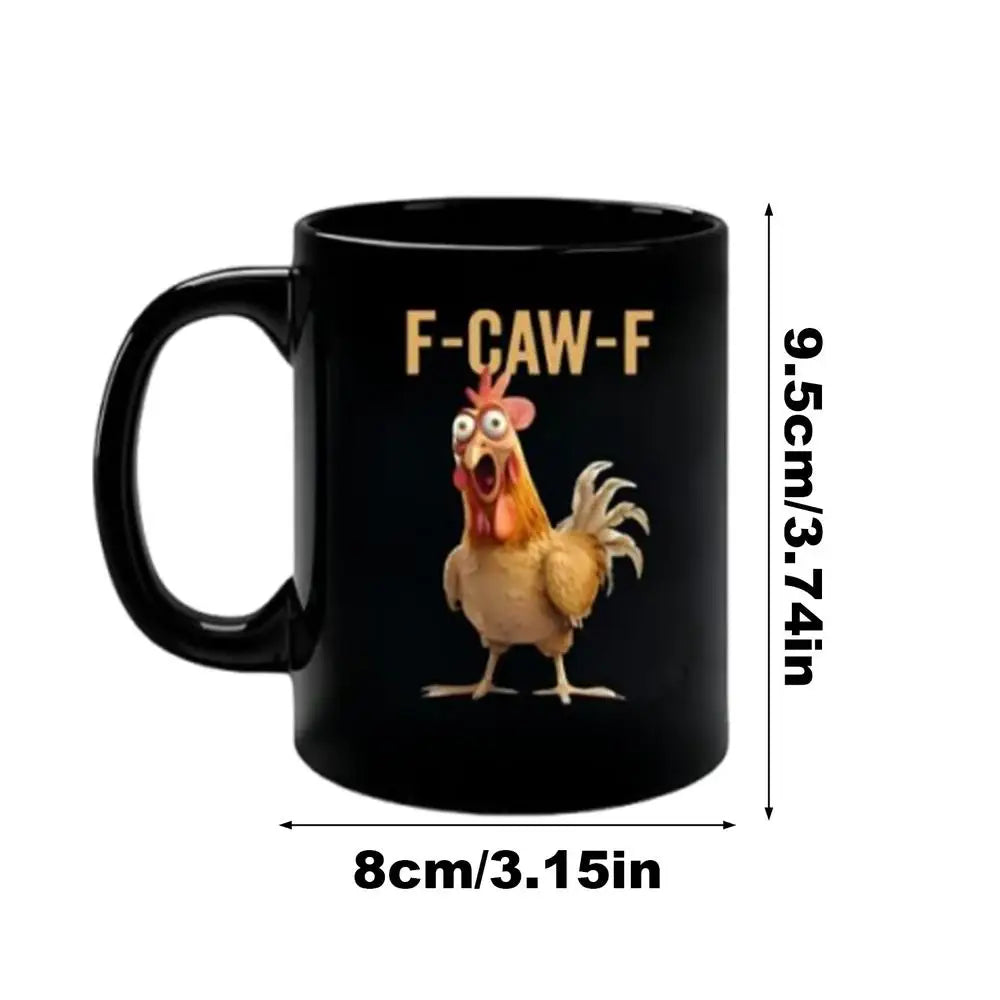 coffee mug F-Caw-F Funny Chicken Coffee Cup Ceramic Breakfast Cup Novelty Rooster Coffee Mug Milk Cup Afternoon Tea Teacup