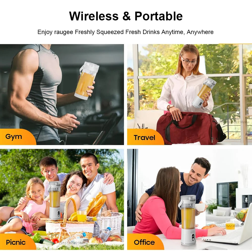 Portable Blender Cup Electric Juicer Blender 600ml Rechargeable Portable Juicer For Shakes and Smoothies Cordless Blender Cup