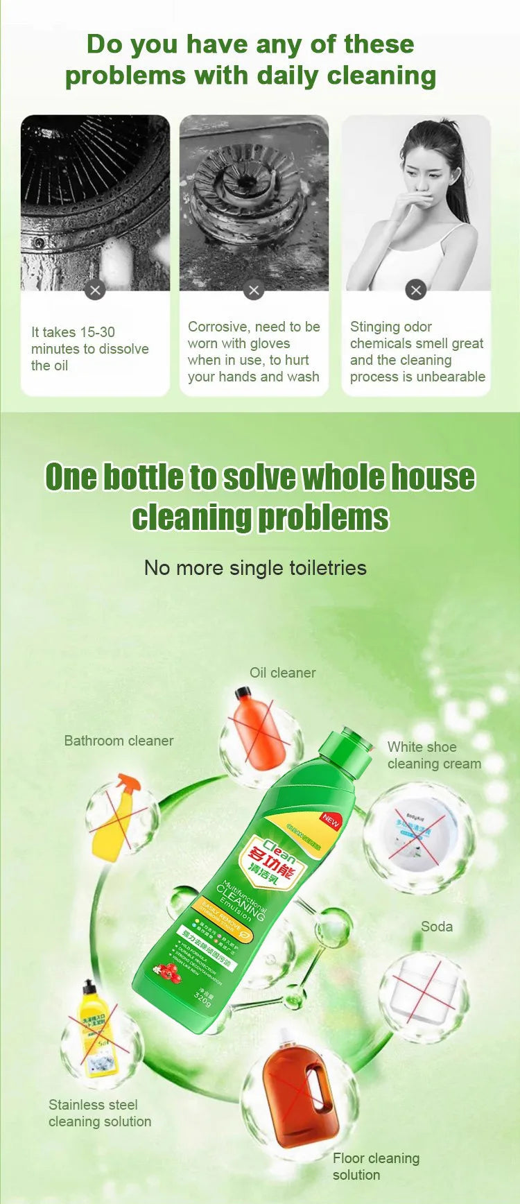 Kitchen MultiPurpose Cleaning Milk Lasting Powerful Scale Remover Cooking Utensils Pot Bottom Cleaner Heavy Oil Stain Remover