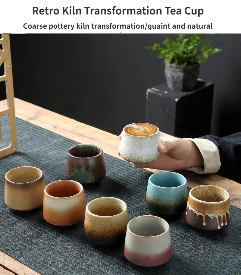 Ceramic Cup Vintage Coarse Pottery Coffee Cup Household drinking single cup cooking tea cups around the stove