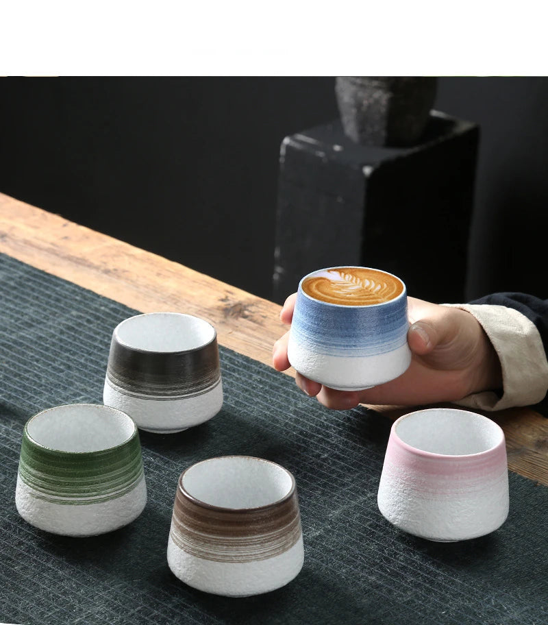 Ceramic Cup Vintage Coarse Pottery Coffee Cup Household drinking single cup cooking tea cups around the stove