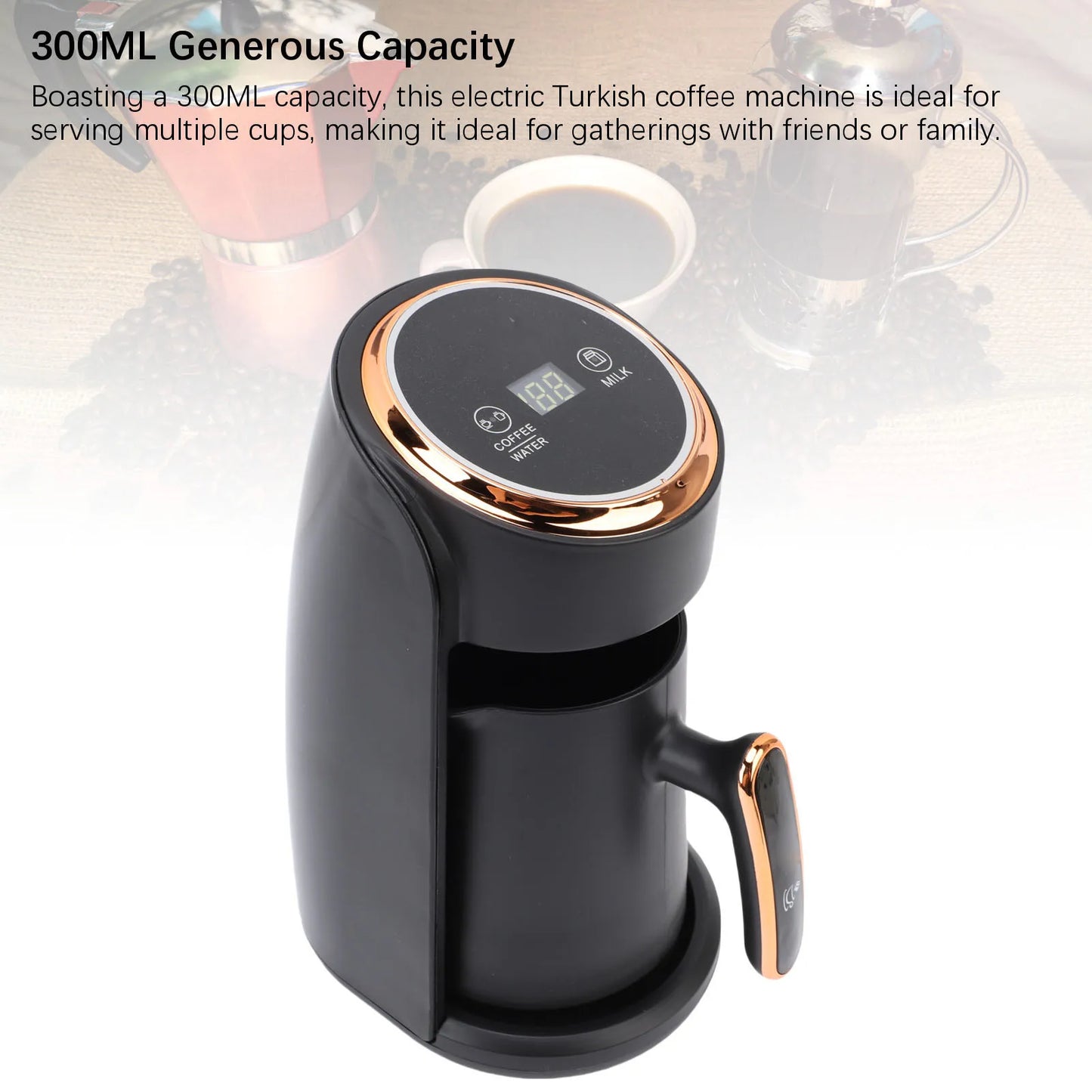 Turkish Coffee Machine 600W Anti Overflow 300ML Visible Turkish Coffee Maker 4 Cup for Home  Turkish Coffee Machine
