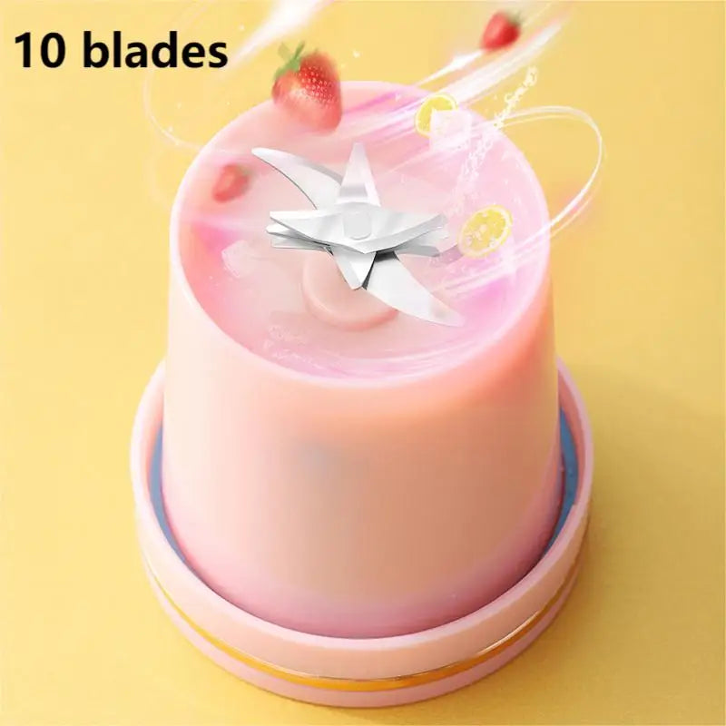 Portable Milkshake and Smoothie Blender 10 Blades Powerful Juice Jug with USB Rechargeable for Home, Office, Sports, Outdoor.