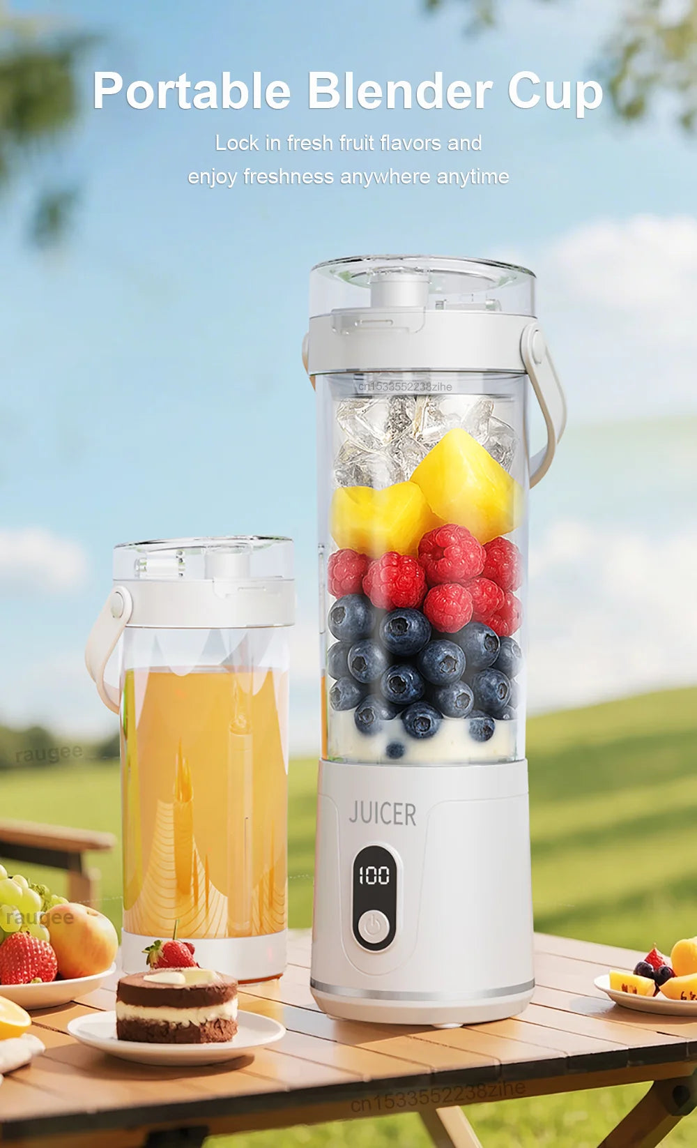 Portable Blender Cup Electric Juicer Blender 600ml Rechargeable Portable Juicer For Shakes and Smoothies Cordless Blender Cup