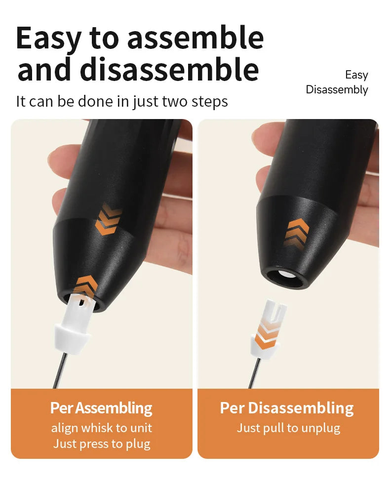 HOT  Electric Milk Frother + Egg Beater Wireless Type-C Charging 3 Speeds Mini Handheld Foam Maker Coffee Whisk Cooking Tools