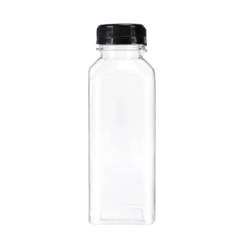 16oz Leak-Proof Reusable Plastic Juice Bottles with Tamper-Resistant Black Lids - Perfect for Smoothies, Drinks Tea Dispensing