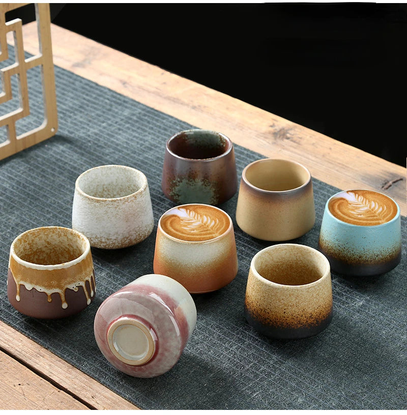 Ceramic Cup Vintage Coarse Pottery Coffee Cup Household drinking single cup cooking tea cups around the stove