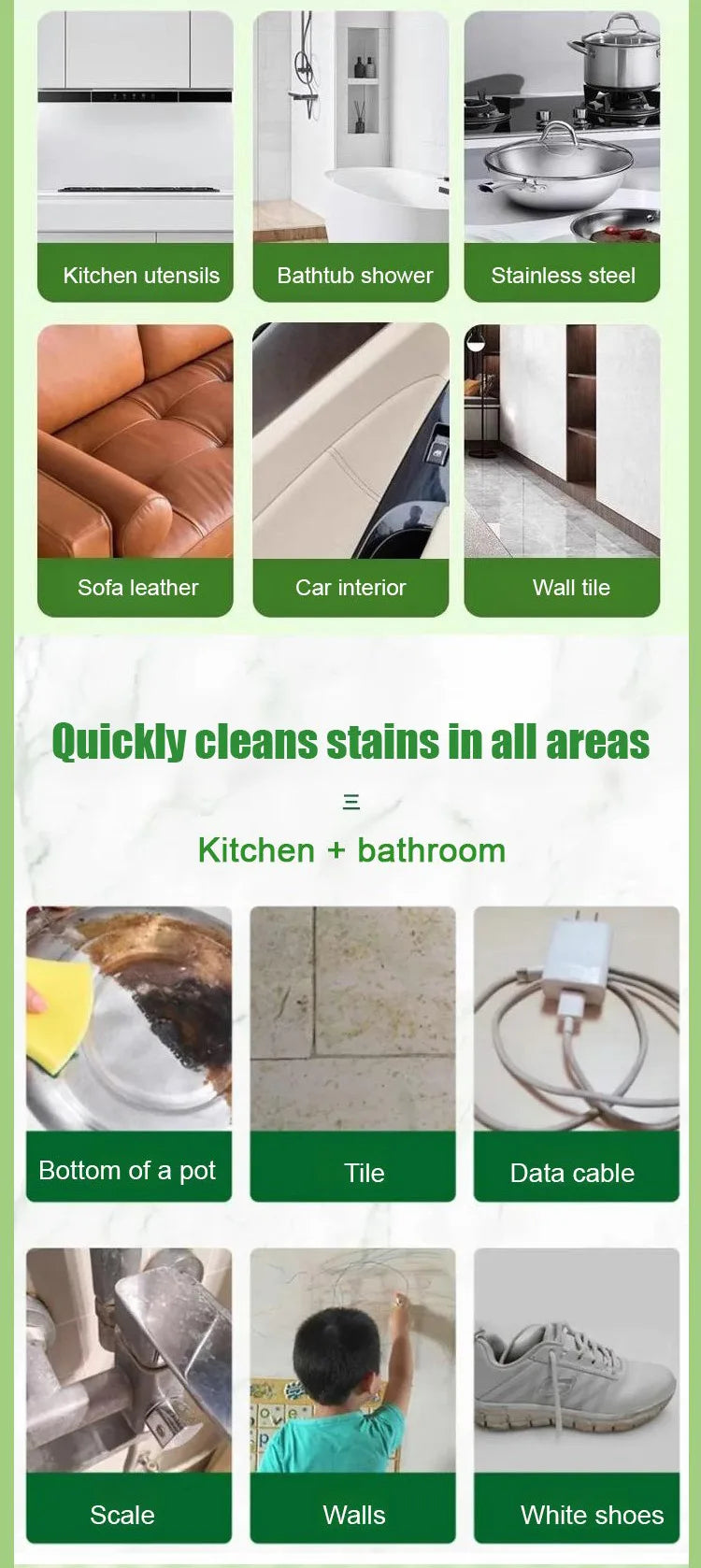 Kitchen MultiPurpose Cleaning Milk Lasting Powerful Scale Remover Cooking Utensils Pot Bottom Cleaner Heavy Oil Stain Remover