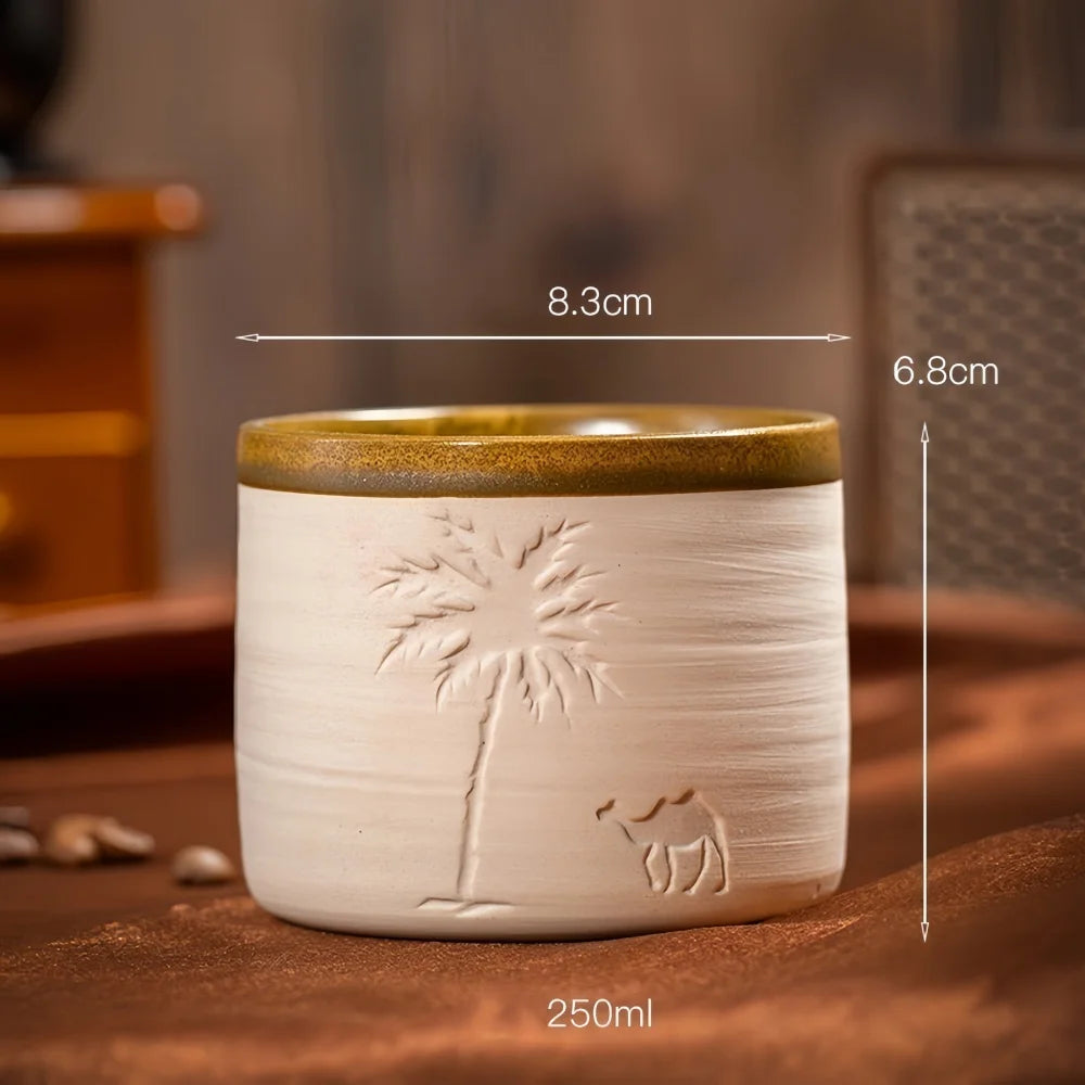 Ceramic Coffee Cup Tea Cup Middle East Desert Camel Coconut Tree Creative Easy To Clean Office Home Kitchen Luxury Gift Cup