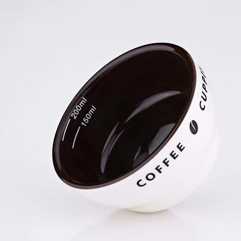 200ml Measuring Cupping Cup Ceramic Coffee Cup U-shaped Coffee Evaluation Cup Measuring Bowl Thickened Cup Measuring Bowl
