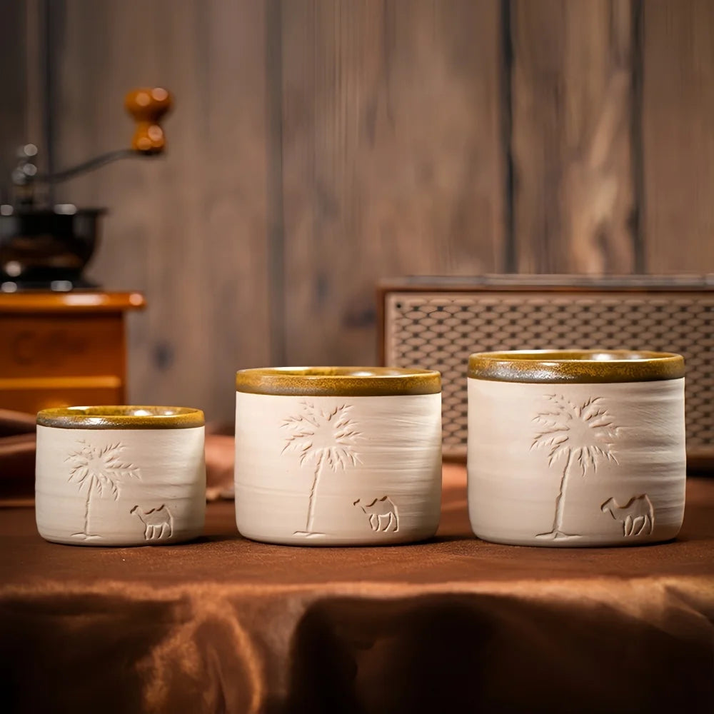 Ceramic Coffee Cup Tea Cup Middle East Desert Camel Coconut Tree Creative Easy To Clean Office Home Kitchen Luxury Gift Cup
