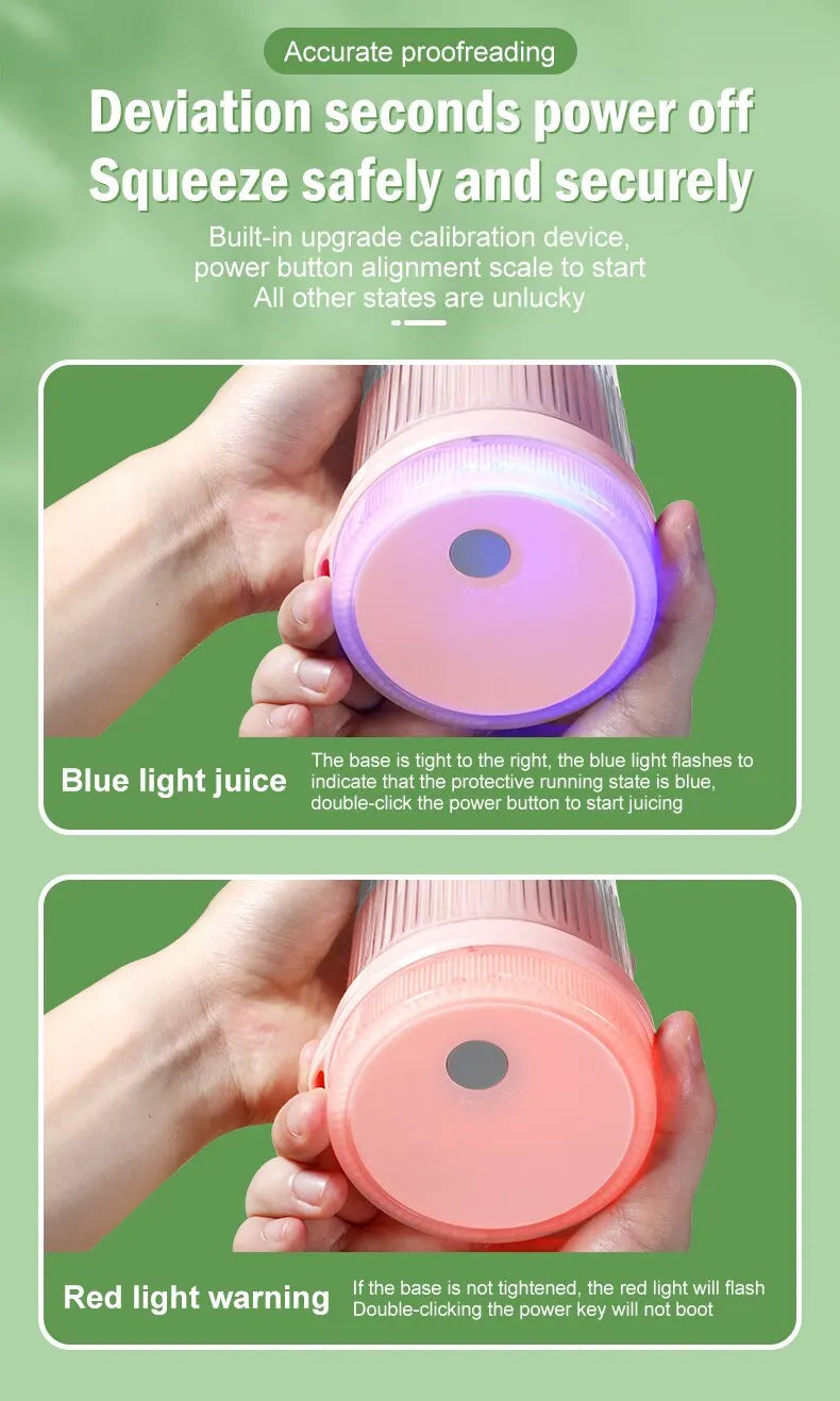 USB Rechargeable Portable Blender Juicer 380ml Compact Smoothie Maker for Fruits Vegetables Quiet Cordless Mixer with Travel Lid