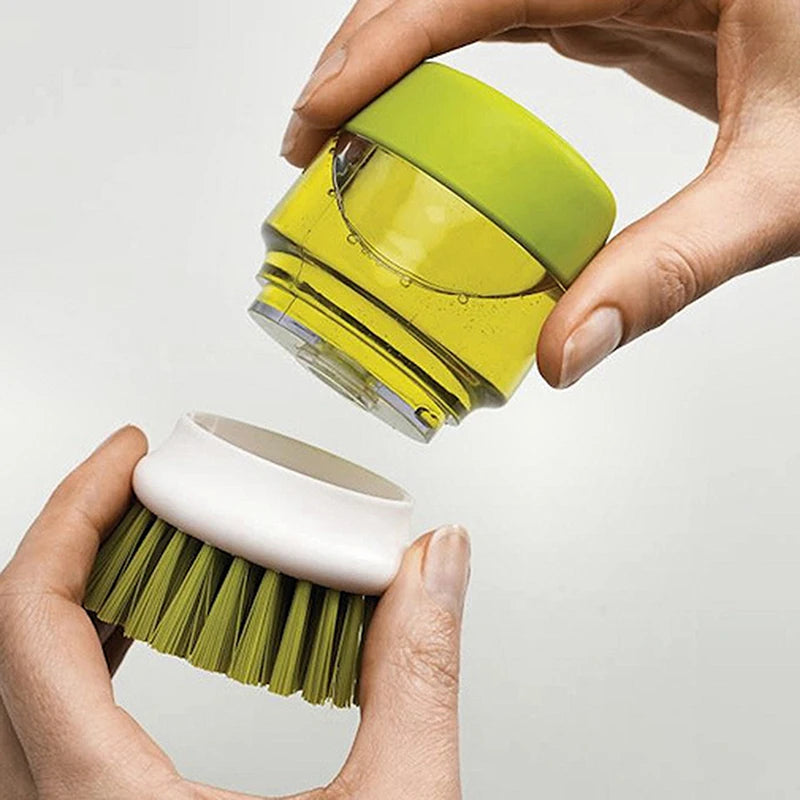 Kitchen Cleaning Brush Liquid Addition Soap Brush Household Kitchen Pot Scrubbing Brush Dishwashing Brush Liquid Soap Dispenser