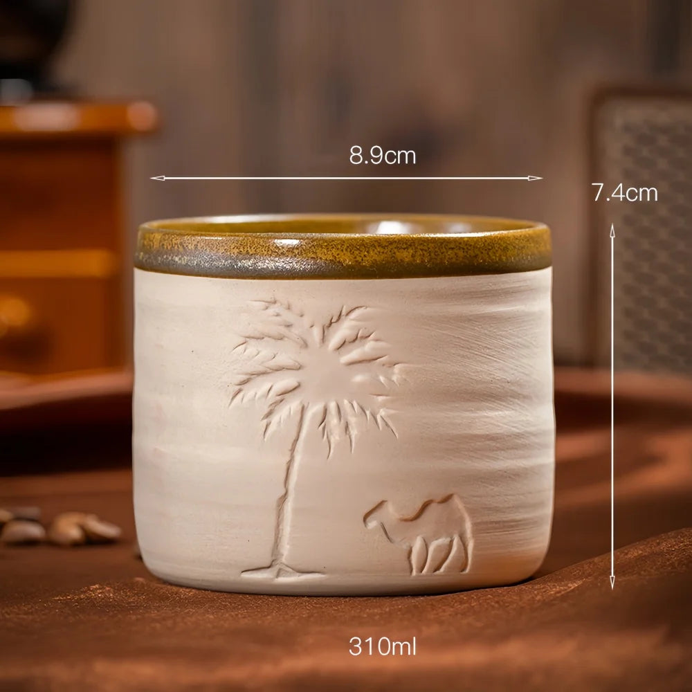 Ceramic Coffee Cup Tea Cup Middle East Desert Camel Coconut Tree Creative Easy To Clean Office Home Kitchen Luxury Gift Cup