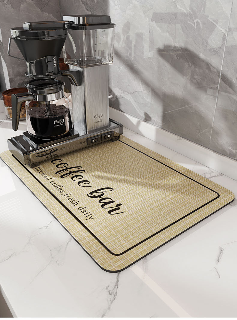 Hot Coffee Machine Rug No Cleaning Antifouling Technology Leather Water Control Cushion Coffee Cup Water Absorbing Pad