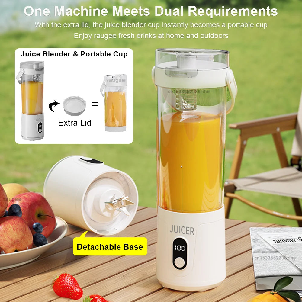 Portable Blender Cup Electric Juicer Blender 600ml Rechargeable Portable Juicer For Shakes and Smoothies Cordless Blender Cup