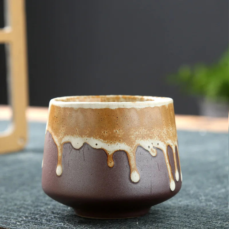 Ceramic Cup Vintage Coarse Pottery Coffee Cup Household drinking single cup cooking tea cups around the stove